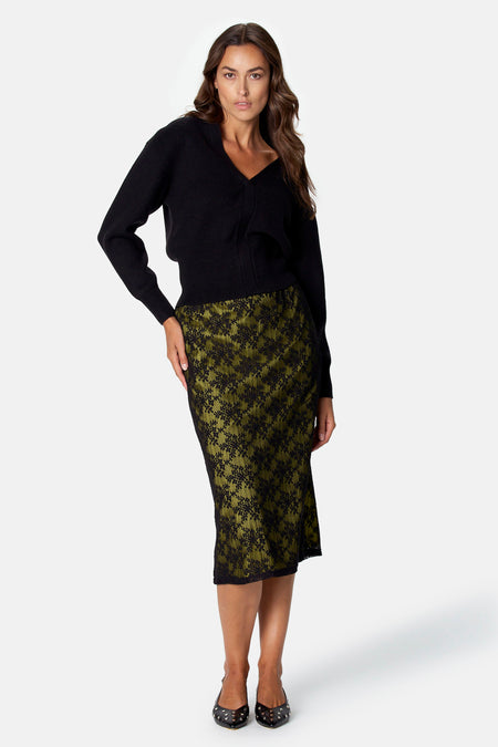 Pull col V - noir