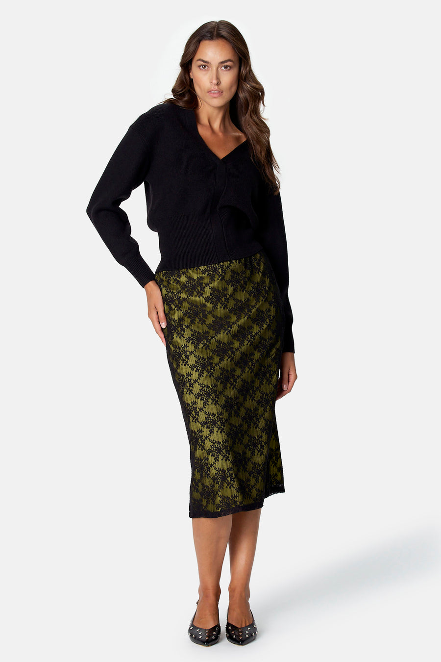 Pull col V - noir