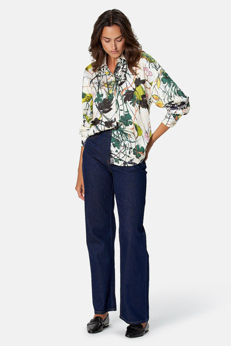 Blouse à manches longues - multicolore