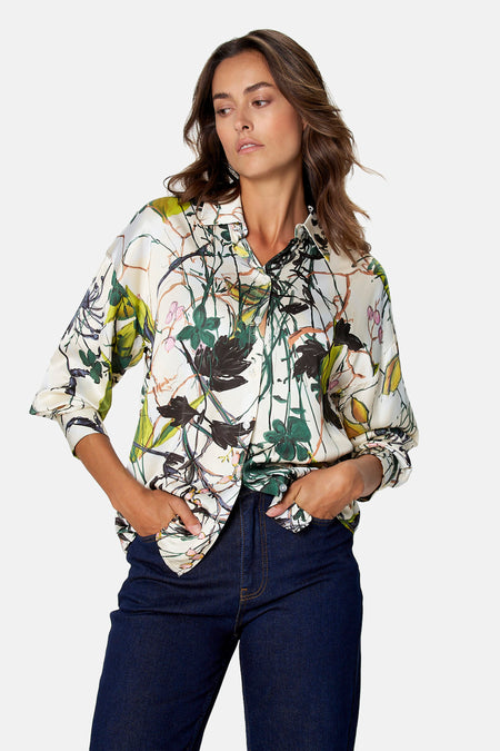 Blouse à manches longues - multicolore