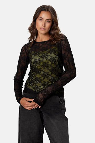 Blouse à manches longues - noir