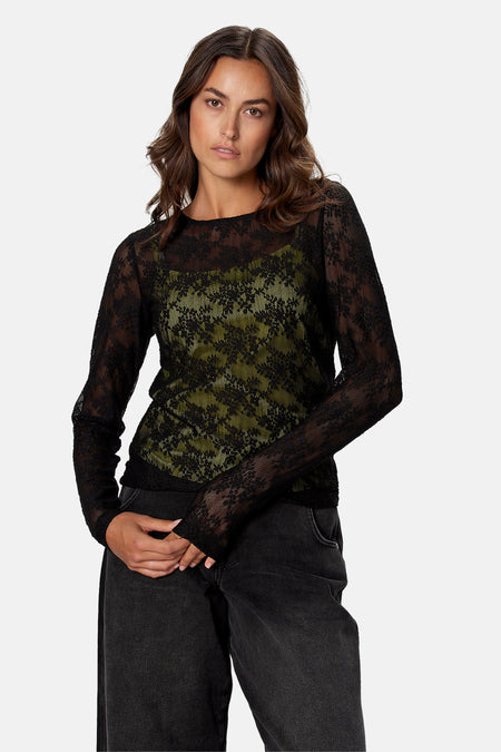 Blouse à manches longues - noir