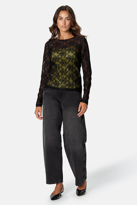 Blouse à manches longues - noir