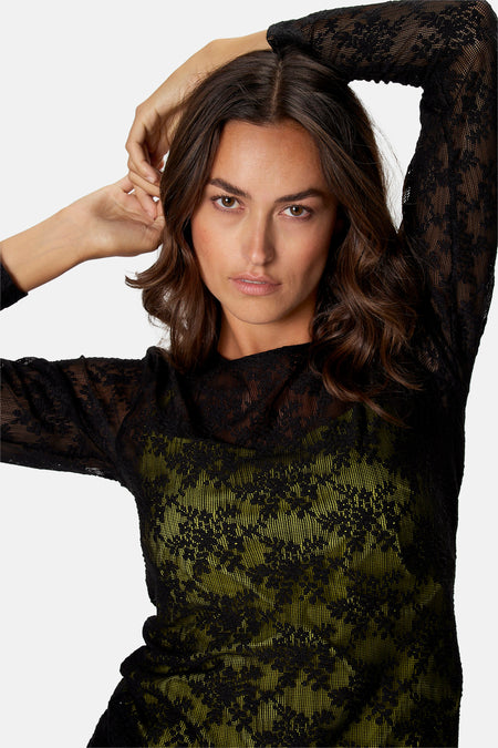 Blouse à manches longues - noir