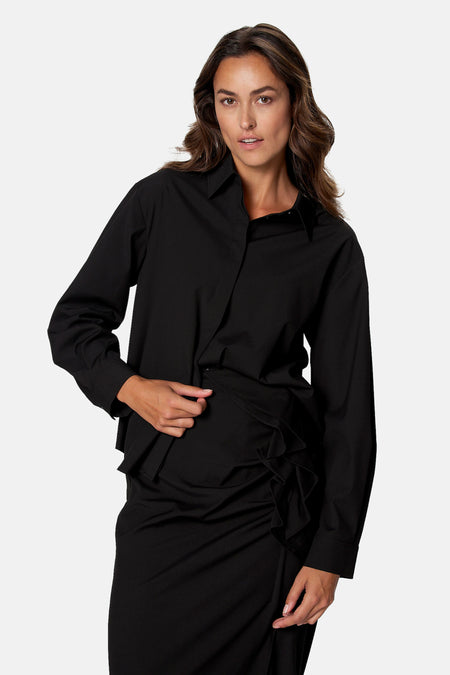 Blouse à manches longues - noir