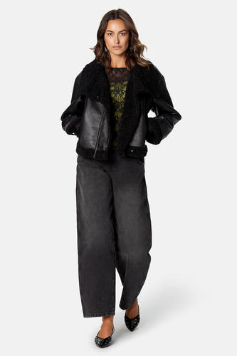 Veste en similicuir - noir