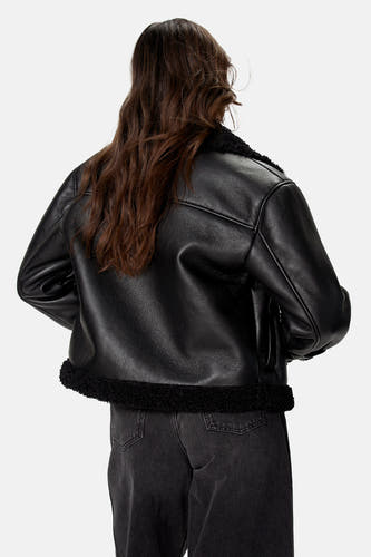 Veste en similicuir - noir