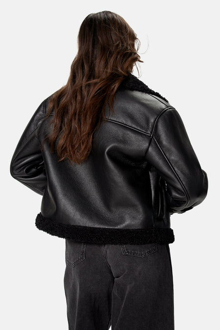 Veste en similicuir - noir