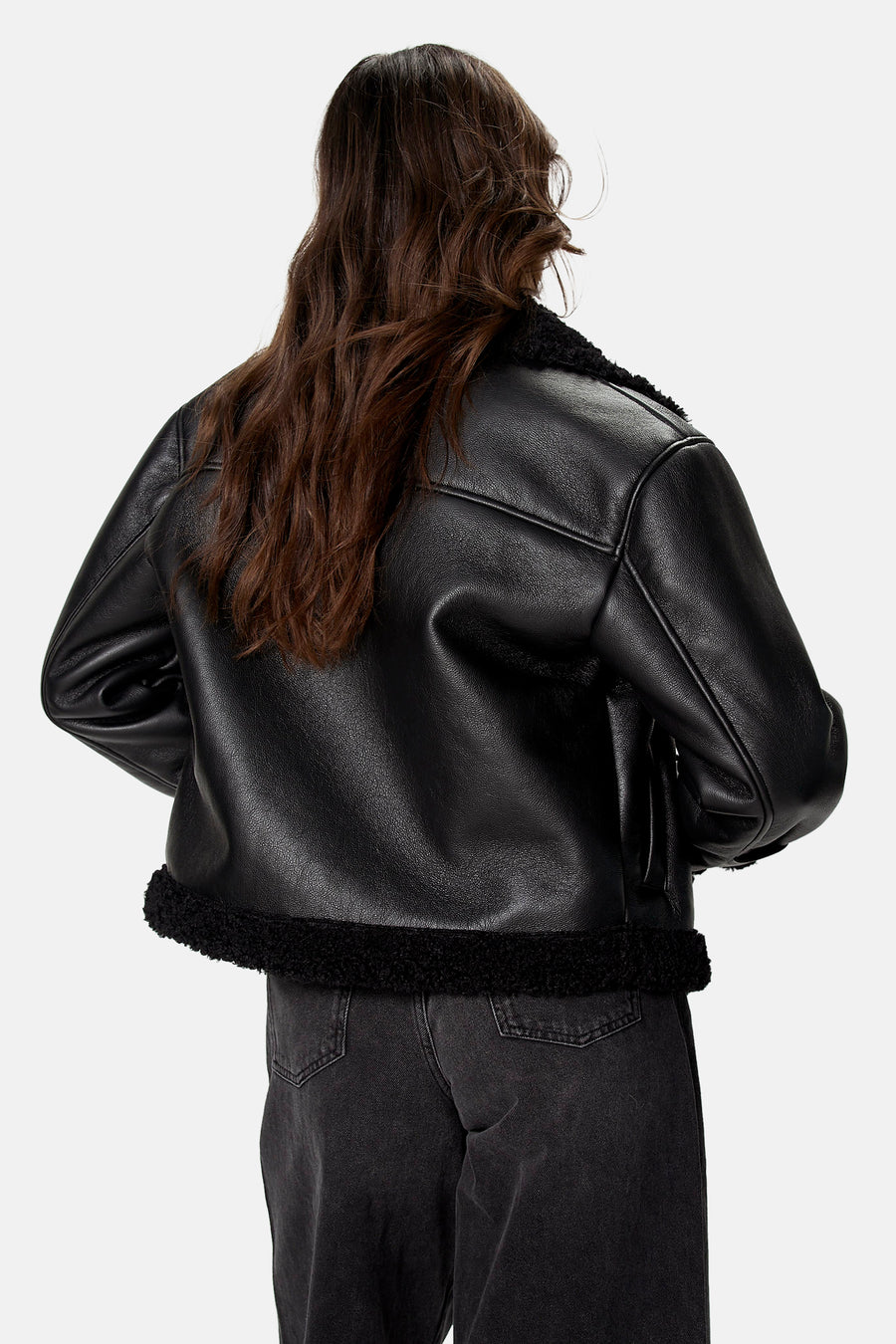 Veste en similicuir - noir