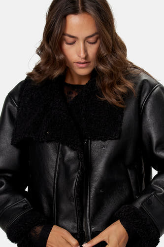 Veste en similicuir - noir