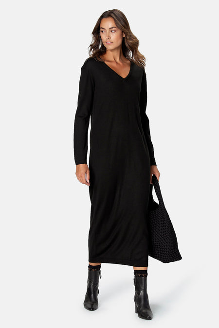 Robe à manches longues - Noir