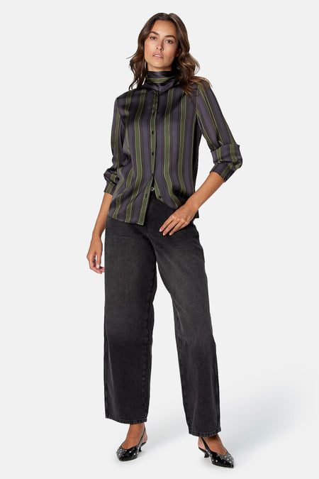 Blouse à manches longues - multicolore