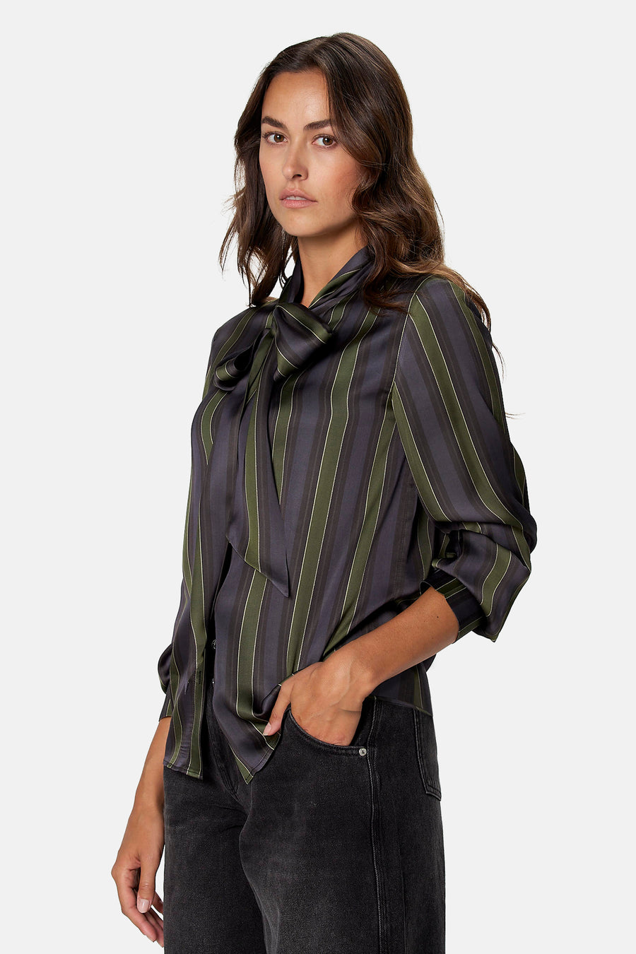 Blouse à manches longues - multicolore