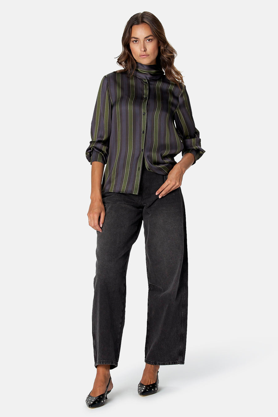 Blouse à manches longues - multicolore