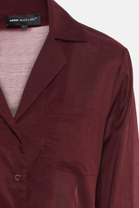 Blouse à manches longues - rouge