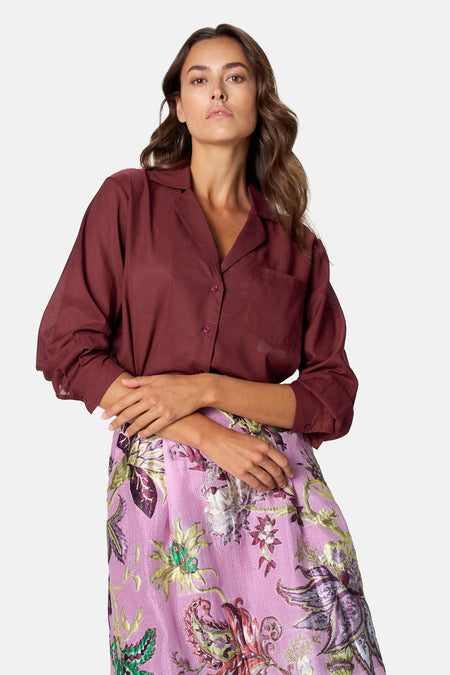 Blouse à manches longues - rouge