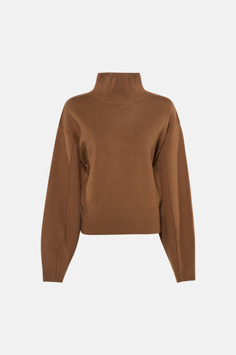 Pull à col roulant - beige