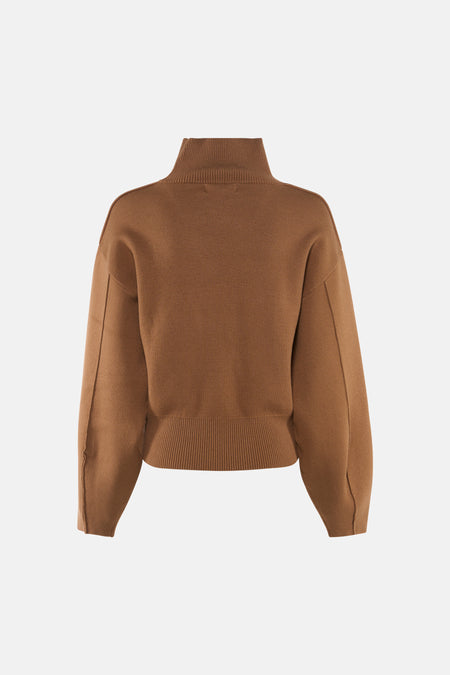 Pull à col roulant - beige