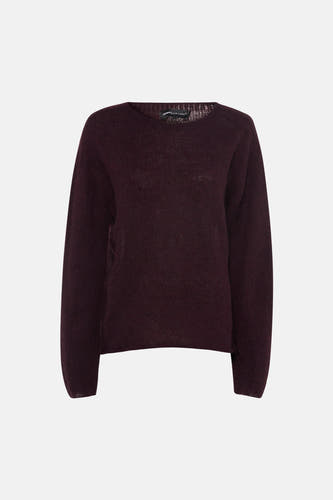 Pull col O - Bordeaux