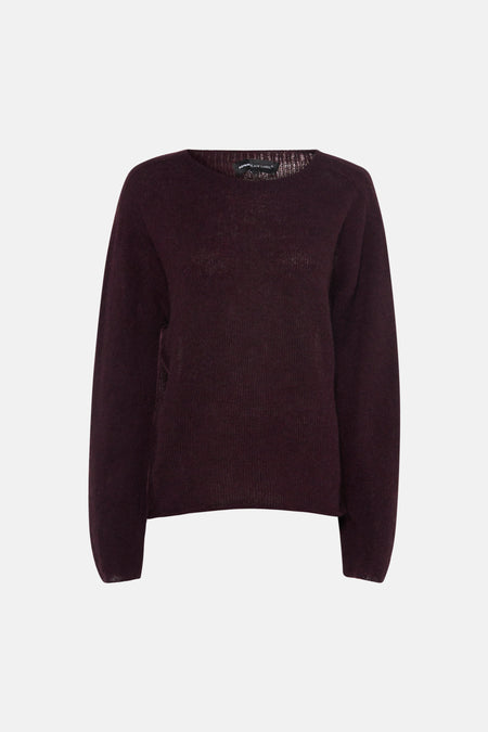 Pull col O - Bordeaux