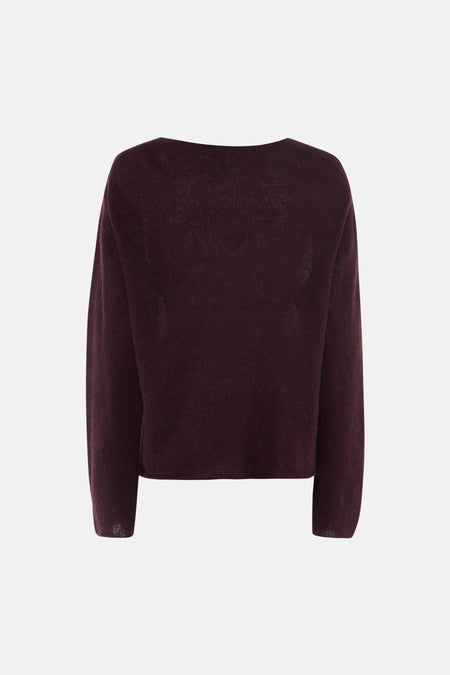 Pull col O - Bordeaux