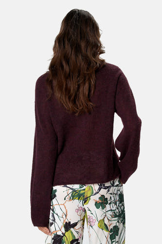 Pull col O - Bordeaux