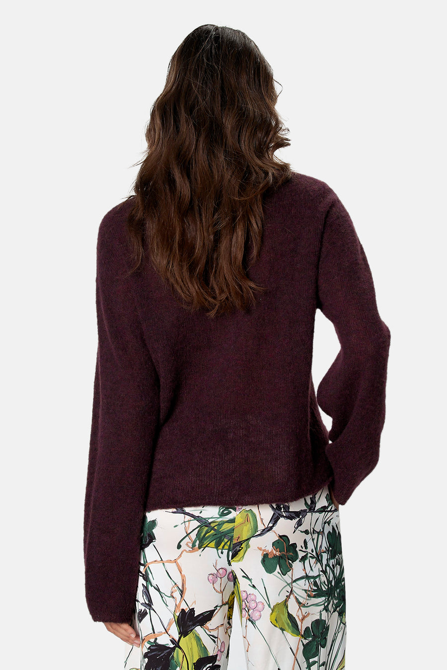 Pull col O - Bordeaux