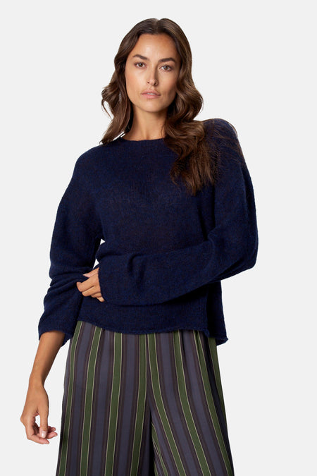 Pull col O - bleu