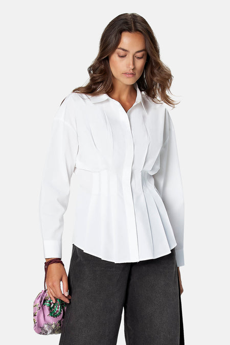 Chemise à manches longues - blanc