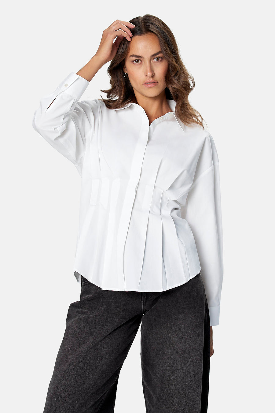 Chemise à manches longues - blanc