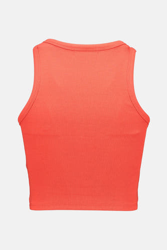 Oranje top van HAILYS, met een geribbelde textuur en een mouwloos ontwerp.