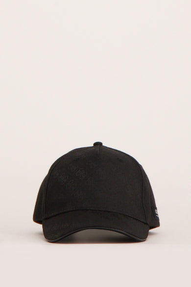 Chapeau noir de Guess avec un motif de logo subtil.