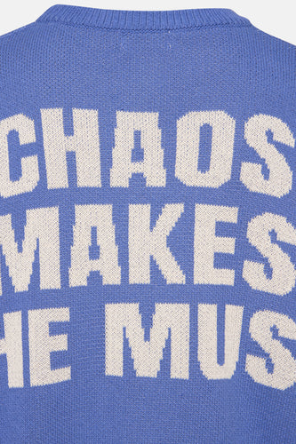 Pull à col rond - bleu - KAOTIKO