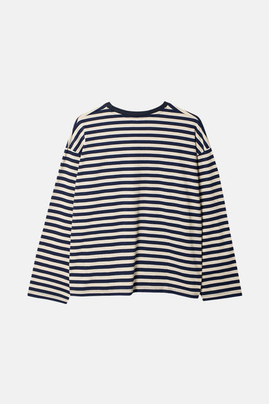 T-shirt bleu à manches longues de KAOTIKO avec un motif rayé.