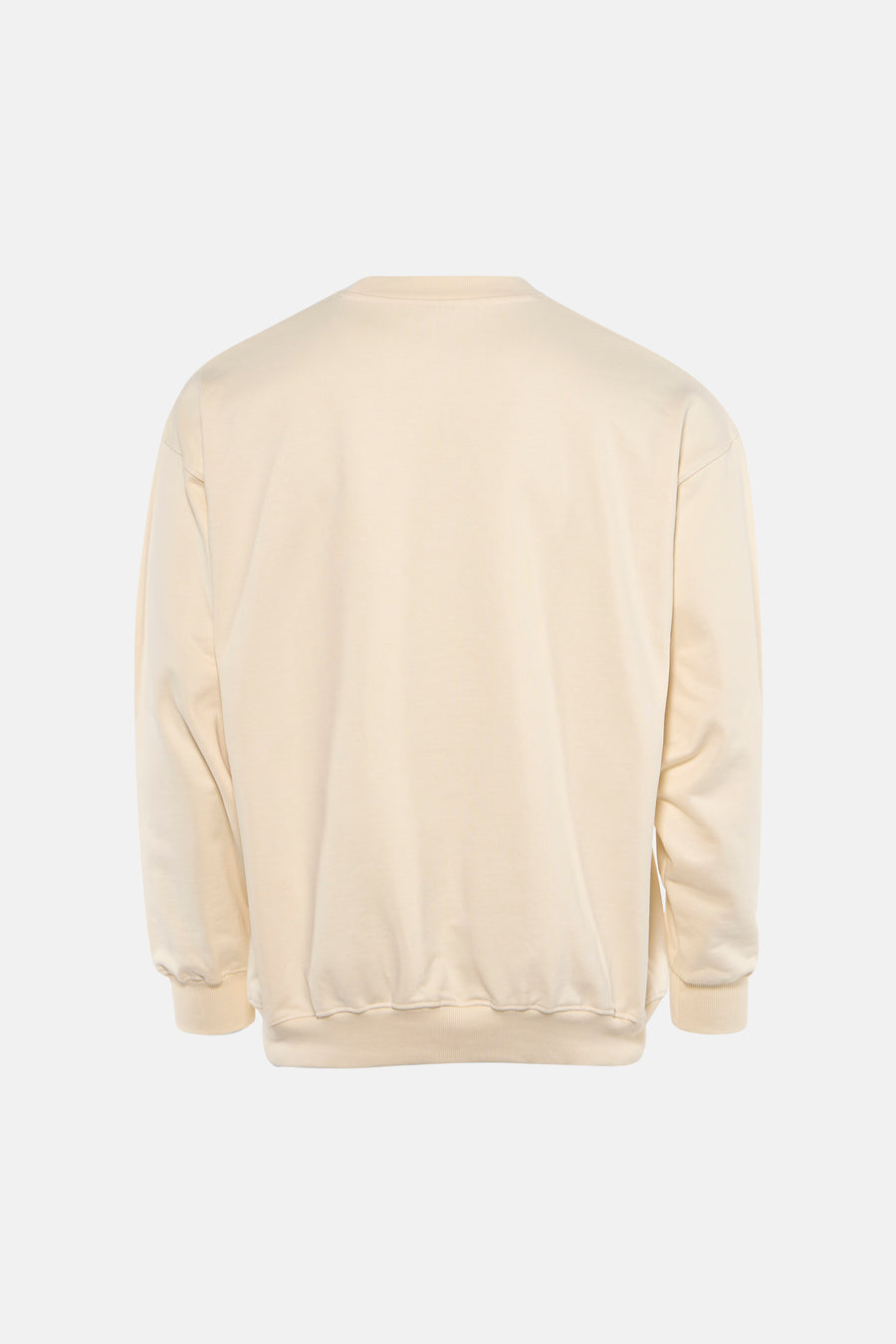 Ecru sweater van KAOTIKO, achterkant met lange mouwen en een ronde hals.