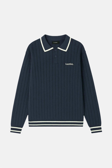 Pull col O - bleu