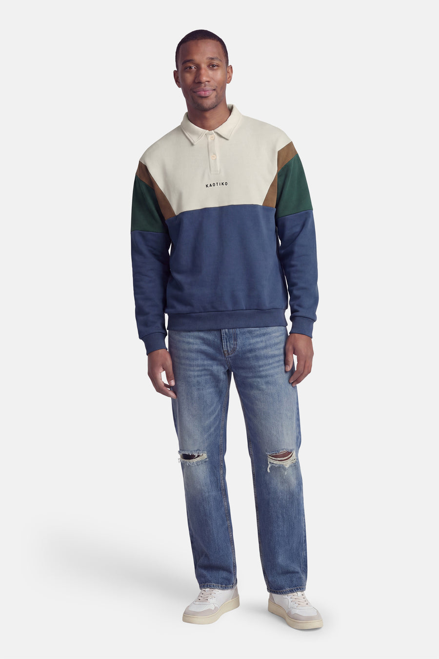 Sweat col O - multicolore