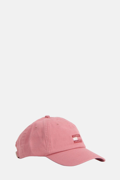 Chaussures Tommy Jeans rose avec logo imprimé sur le côté, accessoire casual.