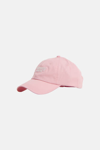 Casquette rose Tommy Jeans avec logo brodé sur le devant.