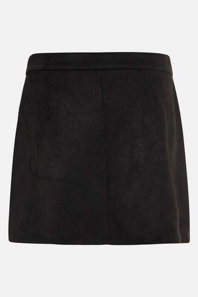 Jupe courte noire de HAILYS, unie de couleur et faite d'un tissu doux.