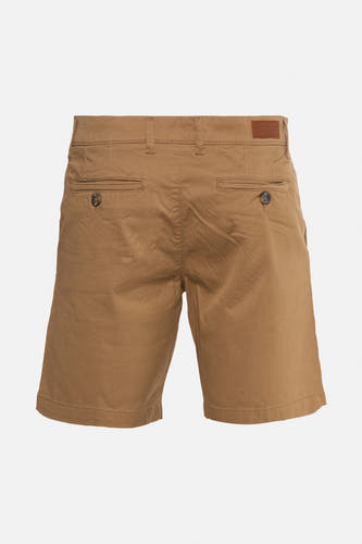 Bermuda brun de Bruce & Butler, avec des poches passepoilées à l'arrière et un design uni.