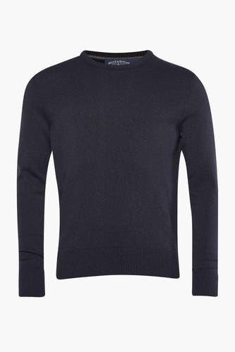 T-shirt bleu avec col rond de Bruce & Butler, en une texture fine tr