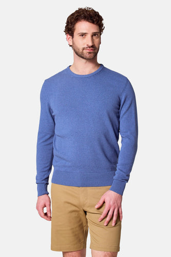 Pull à col rond - bleu
