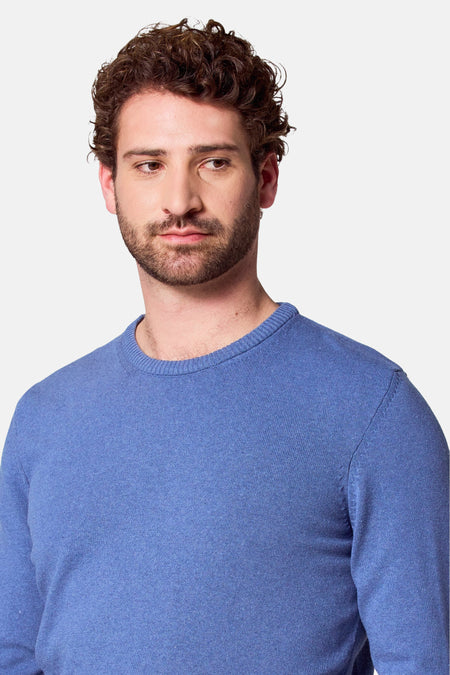 Pull à col rond - bleu