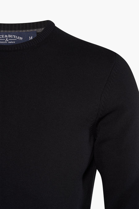 Pull à col rond - noir