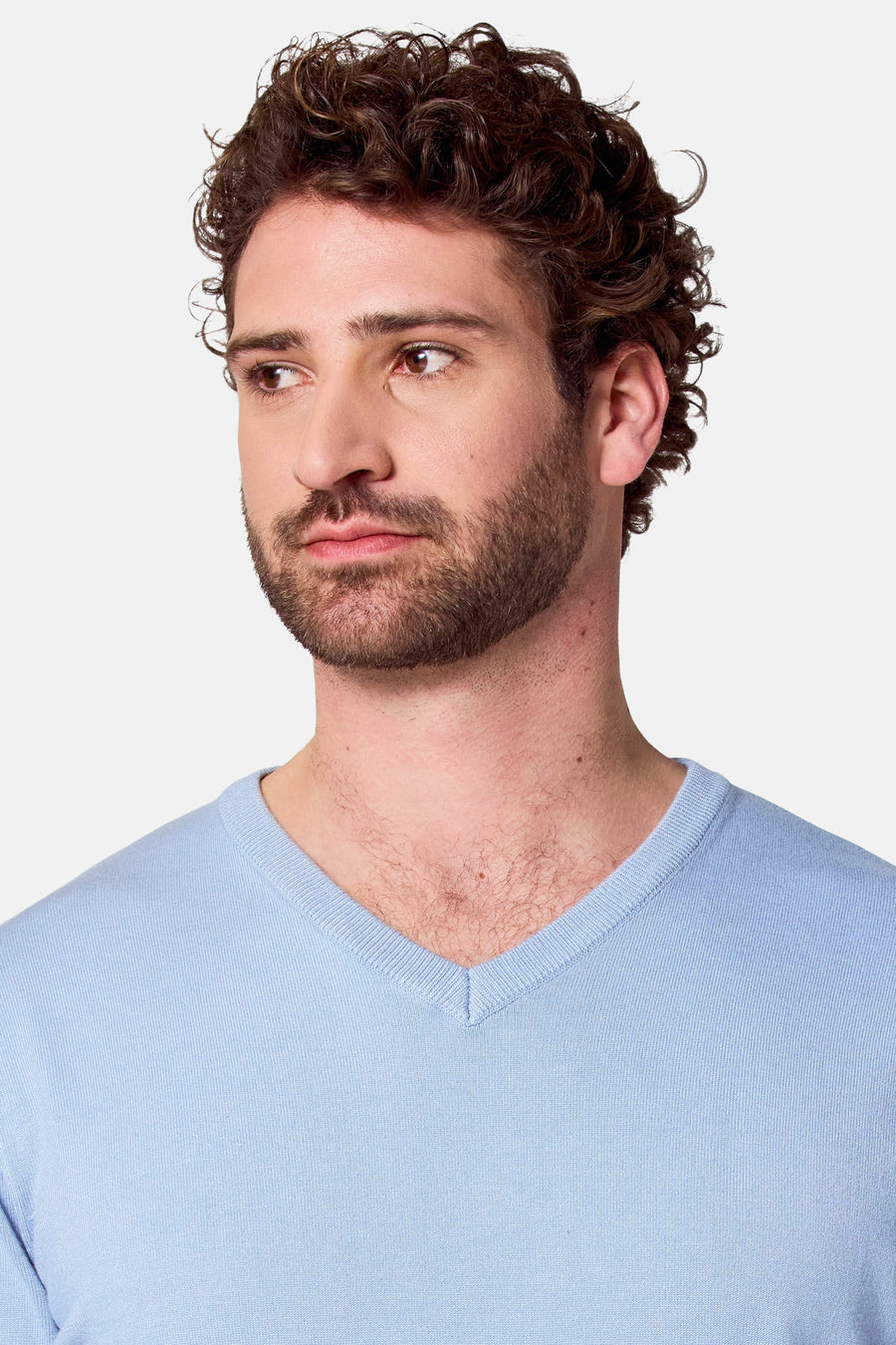 Pull à col en V - Bleu clair - Bruce & Butler