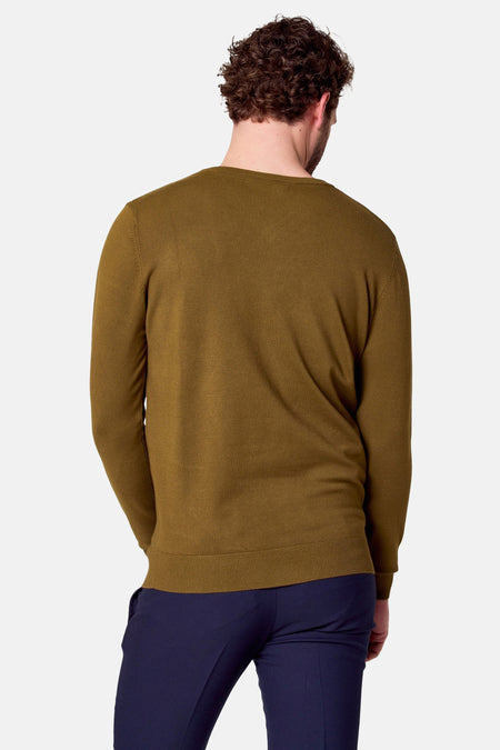 Pull à col en V - vert