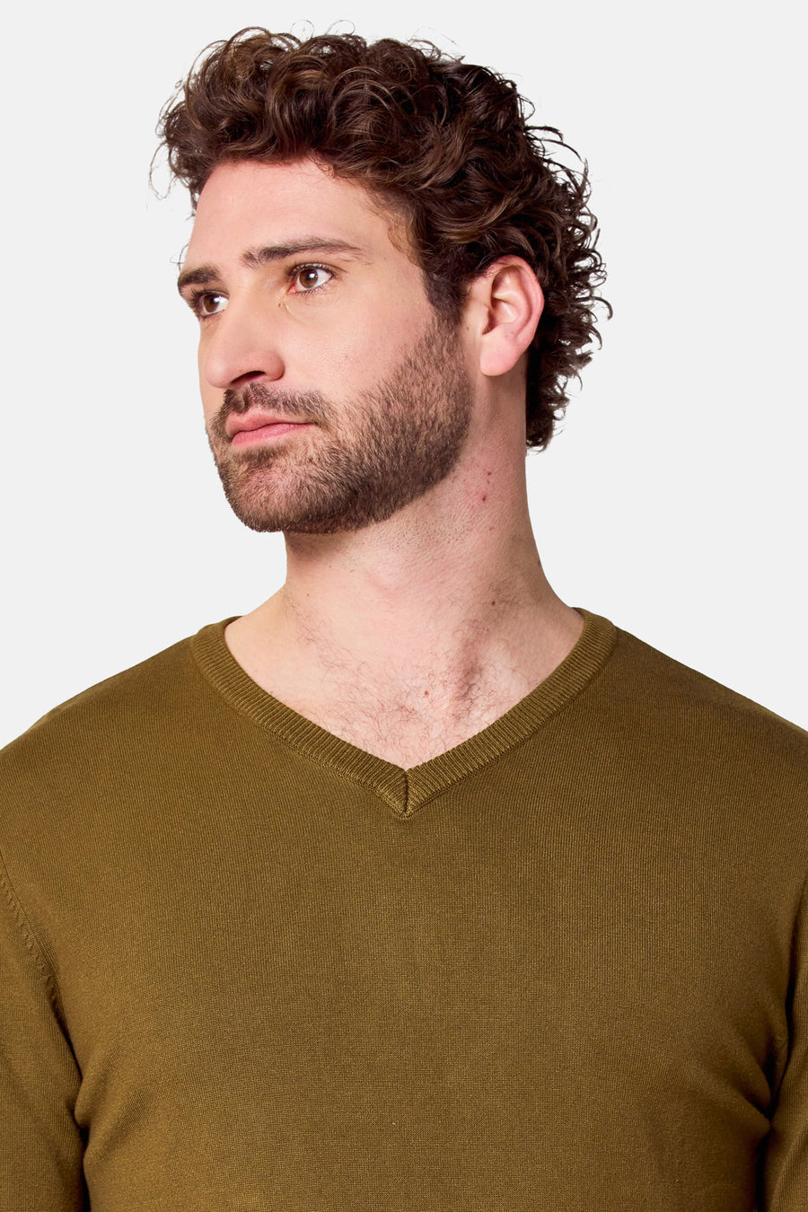 Pull à col en V - vert - Bruce & Butler