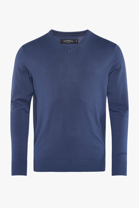 Pull à col en V - bleu