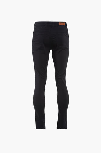Pantalon noir de Bruce & Butler, vu de l'arrière avec des détails de poches et une étiquette en cuir.